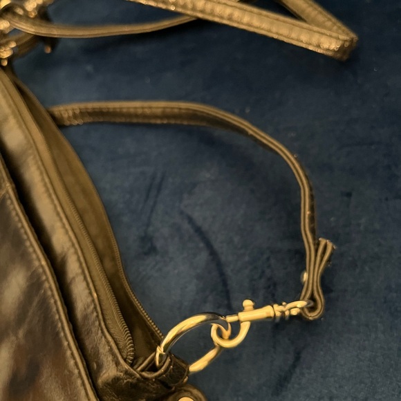 Target Black Faux Leather shoulder bag Handbag with Zippers Punk 80s 90s Retro - Picture 7 of 9